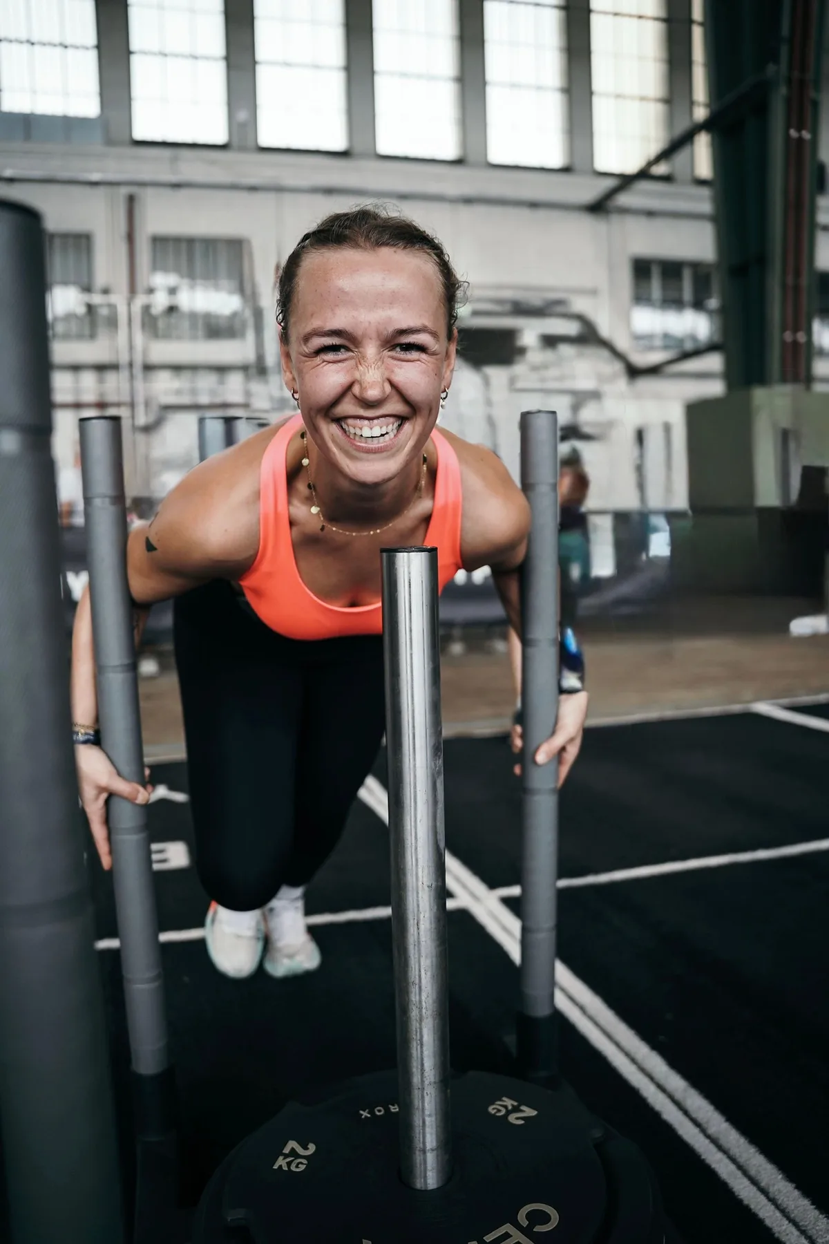 Sled Push und volle Konzentration.